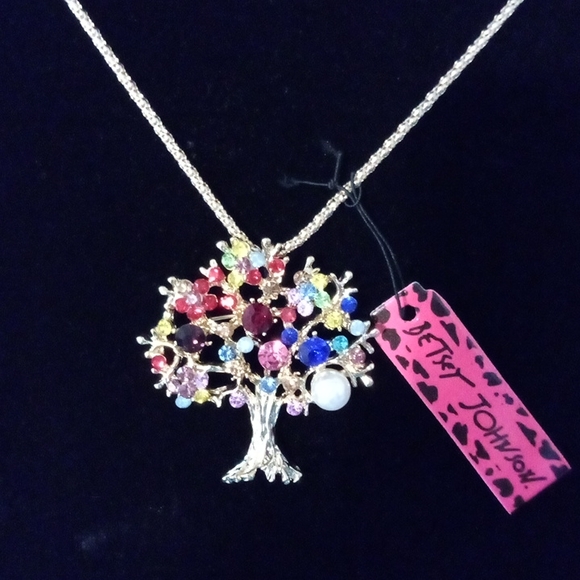 Rhinestone Tree Brooch Necklace - Picture 2 of 5